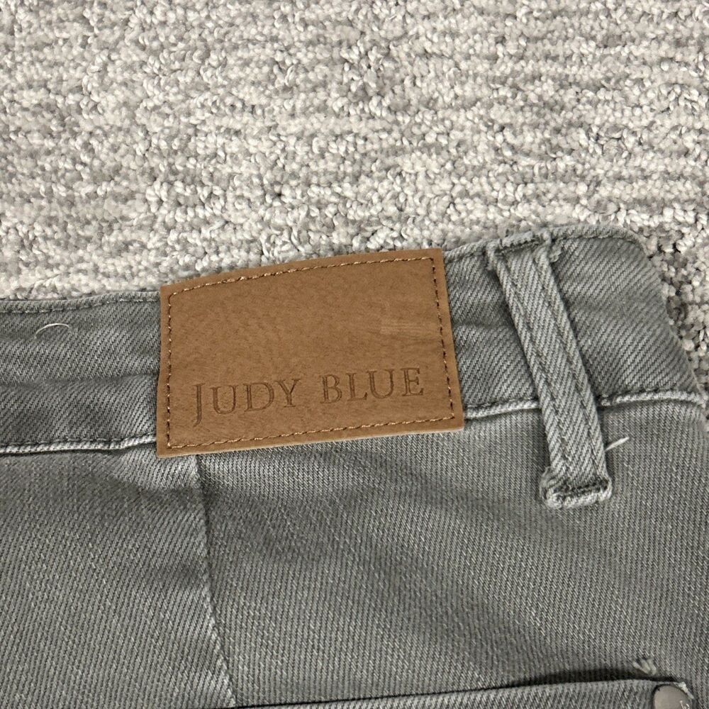 Judy Blue Wide Leg Crop Jeans Womens 18W Green Denim Garment Dyed Stretch - Picture 9 of 10